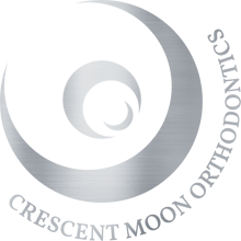 Silver Cresent Moon Logo Crescent Moon Orthodontics in Summerville Daniel Island SC